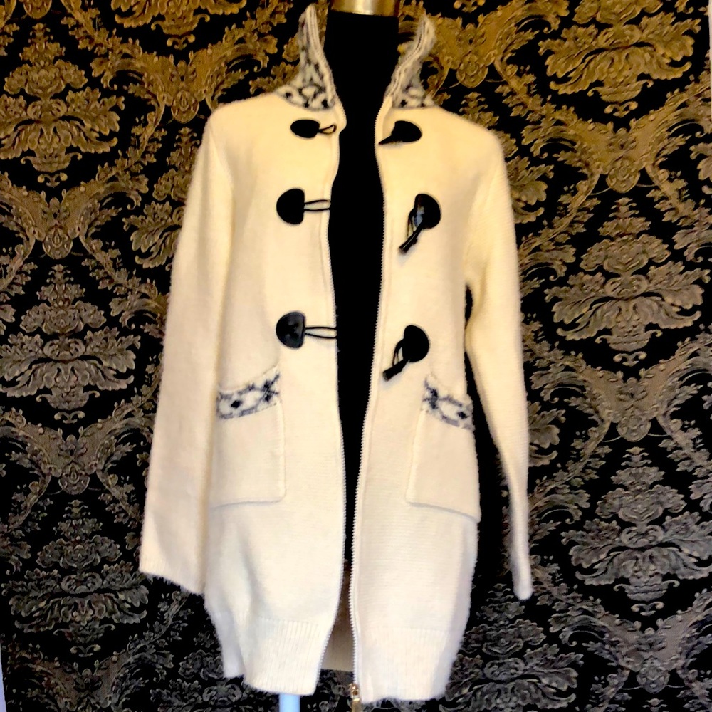 Sweater Knit Outerwear toggle Coat for Women